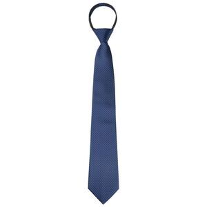 Zipper Tie Pre-Tied Patterned Necktie Adjustable Neck Ties Navy Blue -5